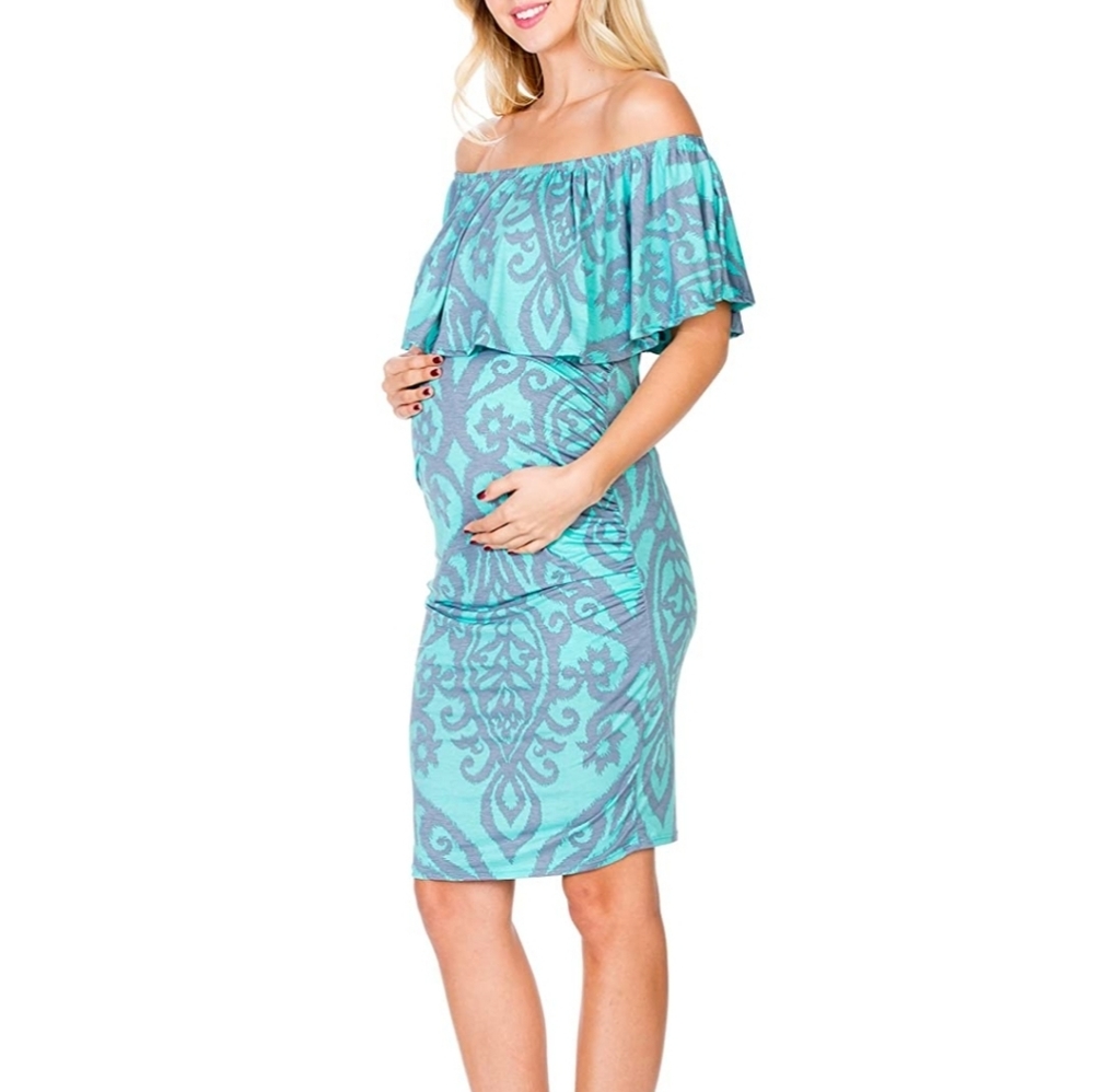NWOT bump off the shoulder maternity dress